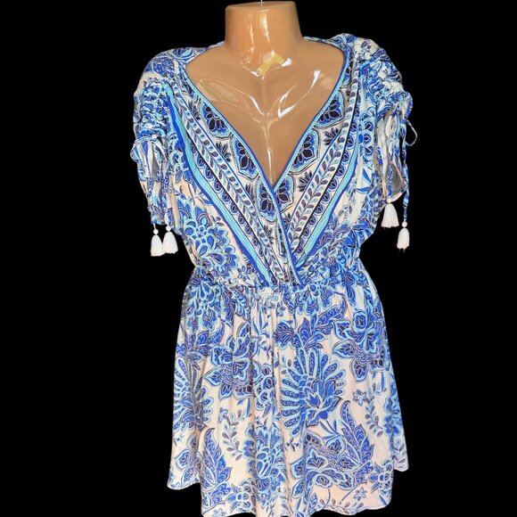 LA BLANCA BEYOND THE PACIFIC V-NECK COVER UP DRESS size L/XL - Picture 5 of 7